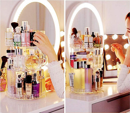 Diamond Pattern 360° Rotatable Acrylic Makeup Organizer 😍