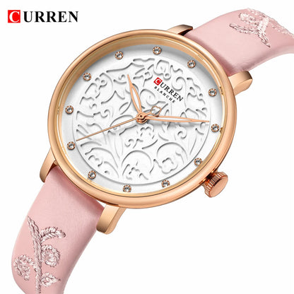 CURREN Watch - Genuine Leather Strap with Embroidery